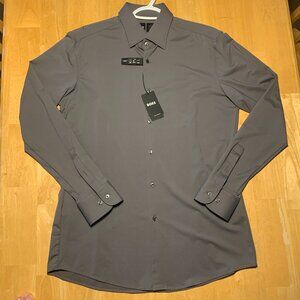 NWT Hugo Boss Performance Slim Fit Dress Shirt - Gray - Size 41L (16) - Classic